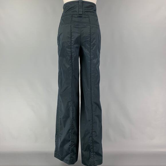 LOUIS VUITTON Size 6 Navy Cotton High Waisted Dress Pants - Picture 2 of 6